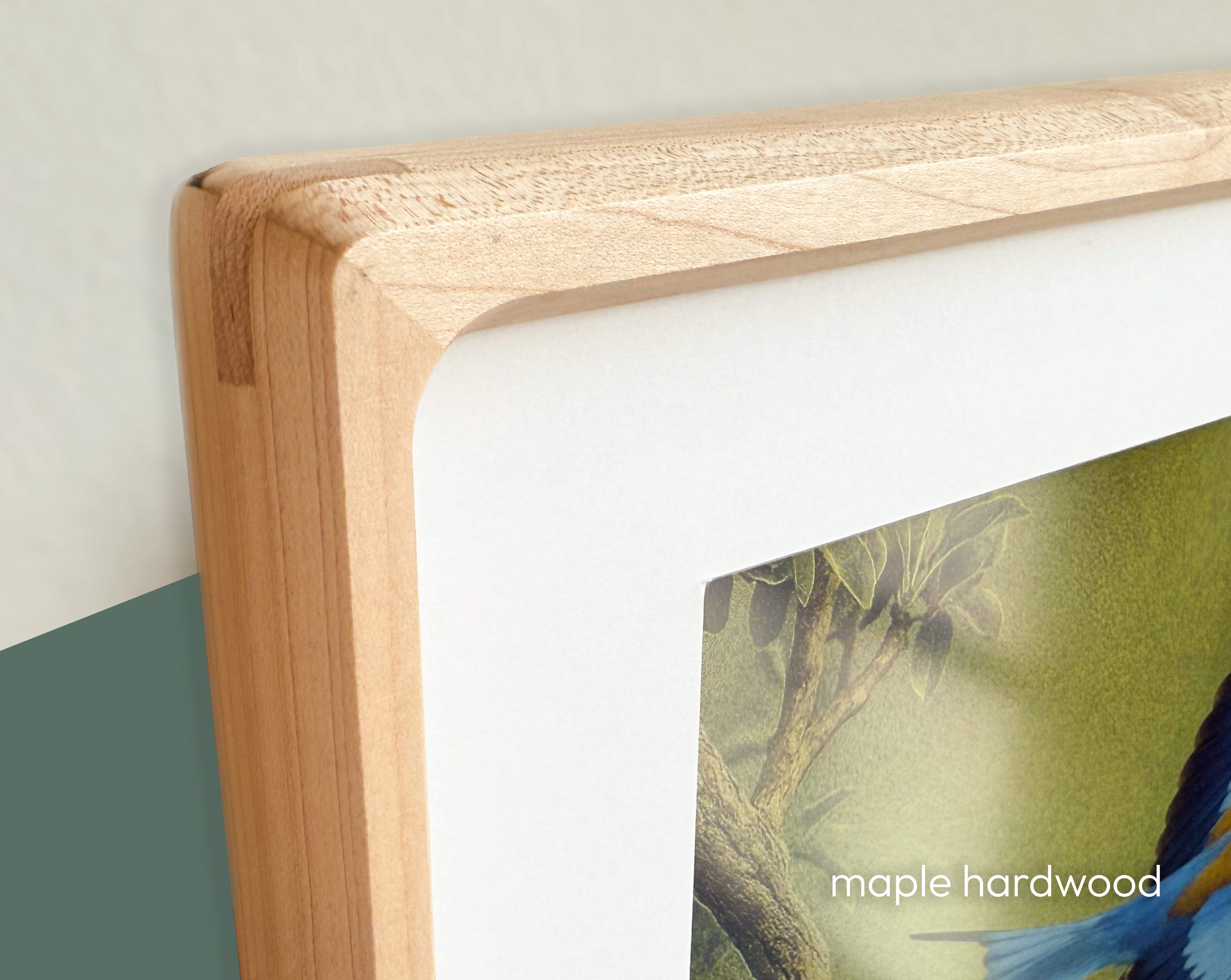 Maple hardwood frame finish